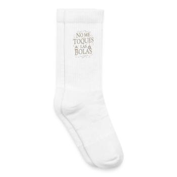 Ne touche pas mes couilles - Chaussettes de tennis bio enfant - blanc - Droite