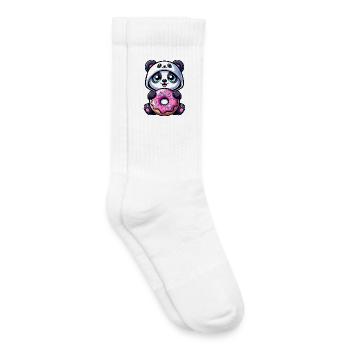 Mignon Panda Costume Dessin Animé Sucre Donut Candy - Chaussettes de tennis bio enfant - blanc - Droite