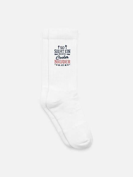 So sieht ein cooler Bruder aus Bester Bruder - Kinder Tennissocken - Weiß
