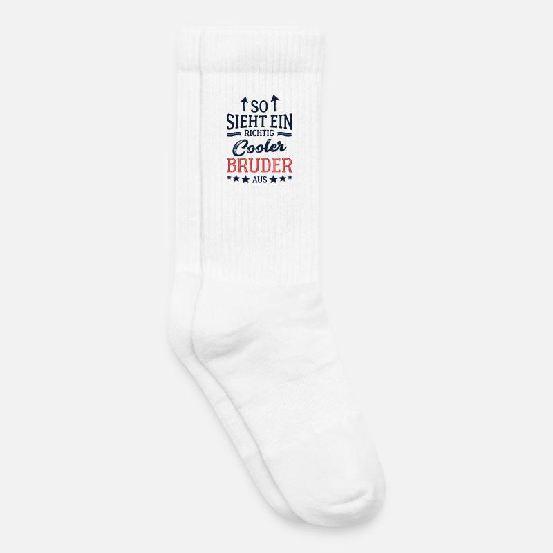 So sieht ein cooler Bruder aus Bester Bruder - Kinder Tennissocken - Weiß