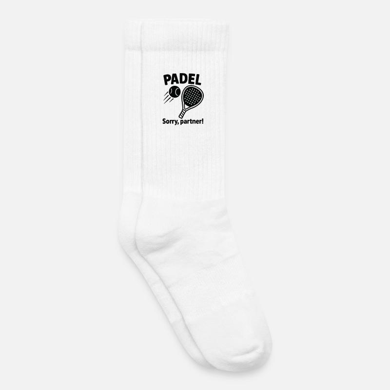 Padel Spruch: Sorry Partner! - Kinder Tennissocken - Weiß