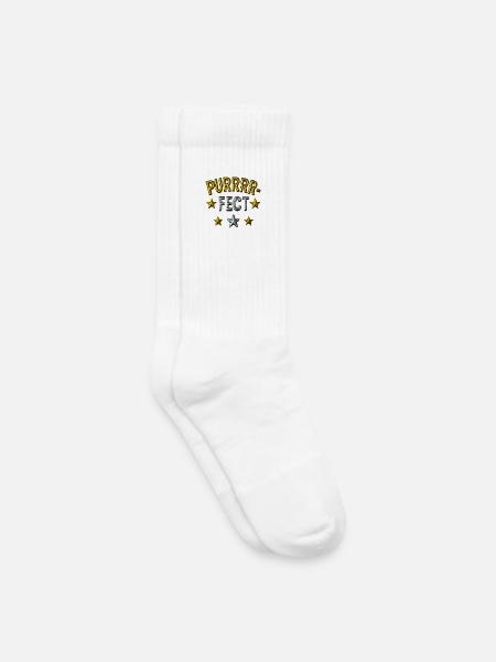Purrrrfect Metallic Stars - Kids Tennis Socks - white