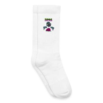 Lustiger Lehrer liebt Gehirne Cartoon-Horror-Grafik - Kinder Tennissocken - Weiß - Rechts