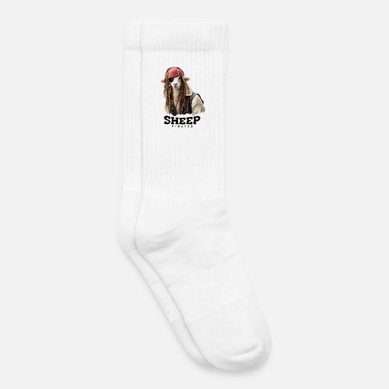 Piraten Schaf mit Dreadlocks - Kinder Tennissocken - Weiß