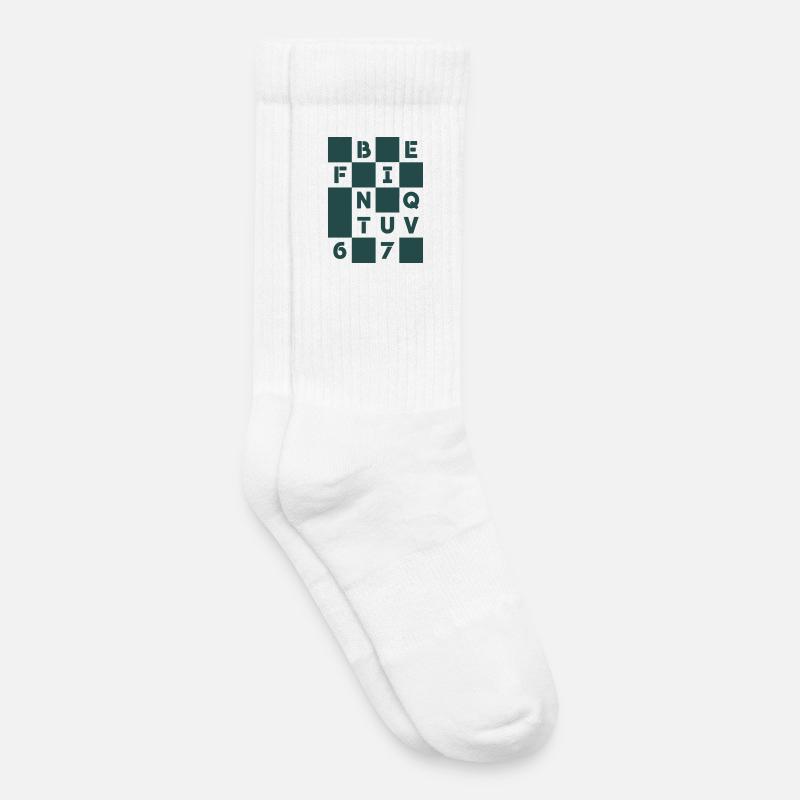 Chiffre-Gitterbuchstaben - Kinder Tennissocken - Weiß
