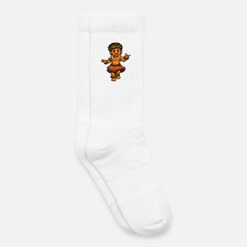 Hula-Tänzer Hawaii-Stil - Kinder Tennissocken - Weiß