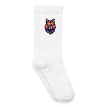 Colored Quokka Portrait - Kids Tennis Socks - white - Right