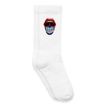 Pop Art de la Langue de Paris - Chaussettes de tennis bio enfant - blanc - Droite