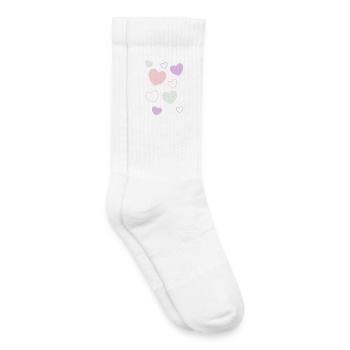 Herz pastell Muster Herzmuster Geschenk Herz  - Kinder Tennissocken - Weiß - Rechts