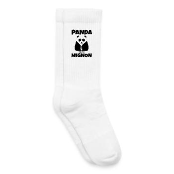 Panda Trop Mignon  - Chaussettes de tennis bio enfant - blanc - Droite