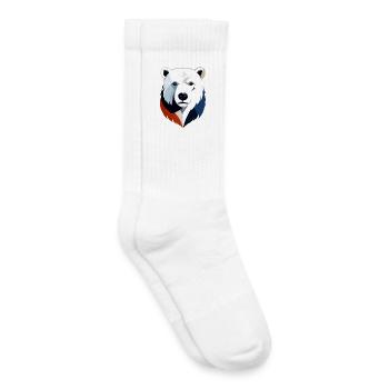 Geometric Polar Bear Color Split - Kids Tennis Socks - white - Right