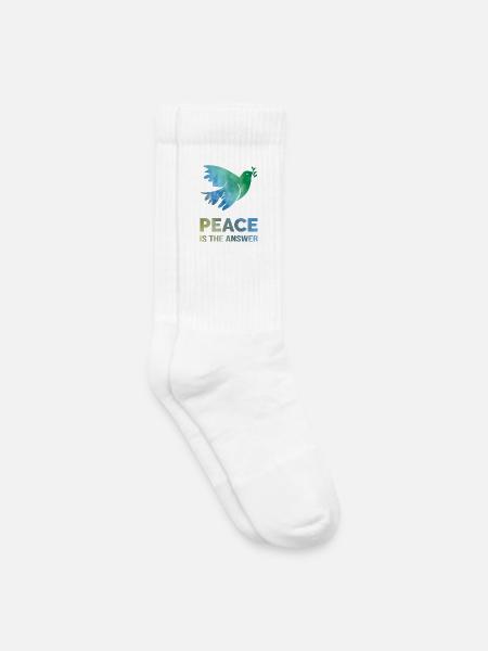 Peace Is The Answer – Watercolor Dove of Peace - Kids Tennis Socks - white