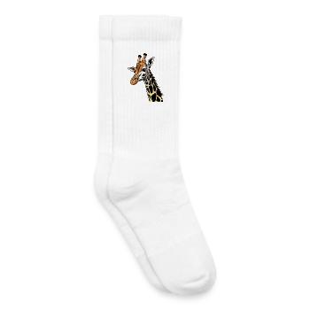 Girafe - Chaussettes de tennis bio enfant - blanc - Droite