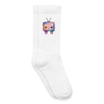 Pastell TV Kawaii Retro - Kinder Tennissocken - Weiß - Rechts