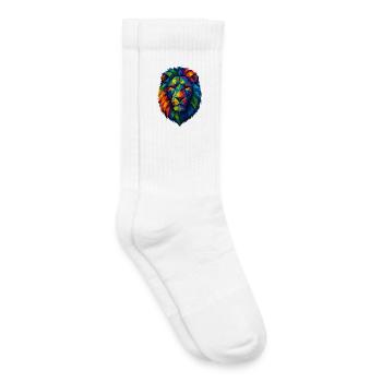 Colorful Wild Lion - Art Colors Pop - Kids Tennis Socks - white - Right