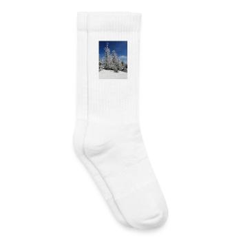 Magie de la neige de la forêt d’hiver - Chaussettes de tennis bio enfant - blanc - Droite