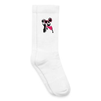 Koala avec lunettes en forme de cœur et panneau de jupe - Chaussettes de tennis bio enfant - blanc - Droite