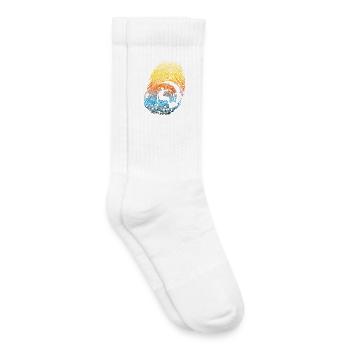 Empreinte digitale des vagues arc-en-ciel au coucher de soleil - Chaussettes de tennis bio enfant - blanc - Droite