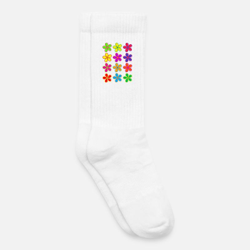 Gänseblümchen-Blumen - Kinder Tennissocken - Weiß
