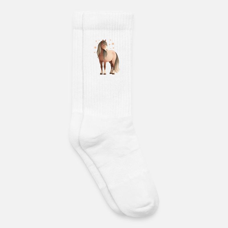 Pferd Sterne - Kinder Tennissocken - Weiß