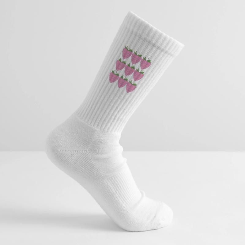Raspberry Grid Pattern Kids Tennis Socks