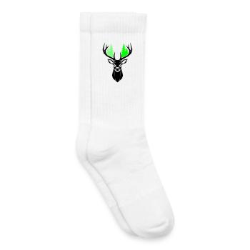 Deer Head Fir Trees Natural Green - Kids Tennis Socks - white - Right