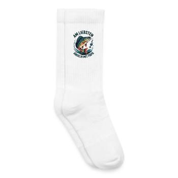 Angeln mit Papa – Vaterzeit - Kinder Tennissocken - Weiß - Rechts