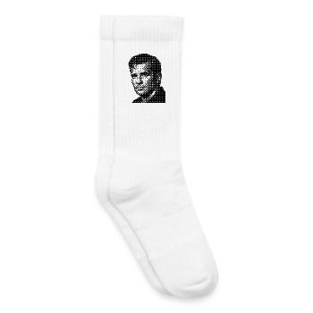 Jack Kerouac Halftone Portrait - Kids Tennis Socks - white - Right