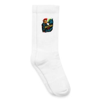 Mouton Punk Contre Loup Féroce - Chaussettes de tennis bio enfant - blanc - Droite