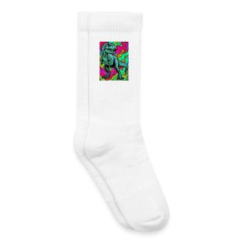dinosaure - Chaussettes de tennis bio enfant - blanc - Droite