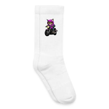 Cats Motorcyclists / Motorcycle Cat - Kids Tennis Socks - white - Right