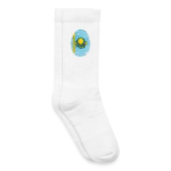 Kasachstan Fingerabdruck - Flagge & Heimat Wurzeln - Kinder Tennissocken - Weiß - Rechts