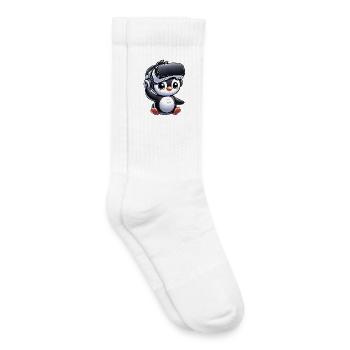 Süßer Pinguin VR Gamer Comic Stil - Kinder Tennissocken - Weiß - Rechts