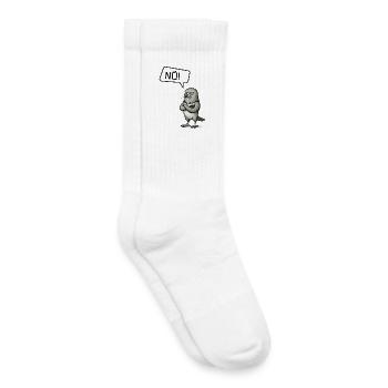 Nö! Adler – Stolzer Sturkopf sagt Nein - Kinder Tennissocken - Weiß - Rechts