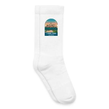 Ljubljana Slowenien Vintage-Reiseplakat - Kinder Tennissocken - Weiß - Rechts