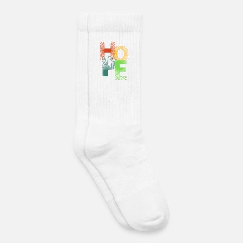 Hoffnung in farbigen Strahlen - Kinder Tennissocken - Weiß