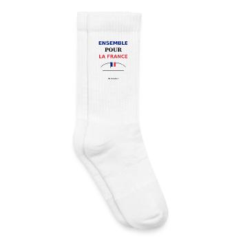 Ensemble France: Unité et Fierté - Chaussettes de tennis bio enfant - blanc - Droite