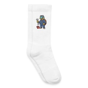 Héros mécanicien Tortue - Chaussettes de tennis bio enfant - blanc - Droite