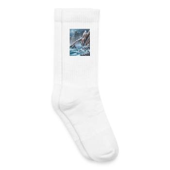 Eisige Steinbrücke über die Stadt - Kinder Tennissocken - Weiß - Rechts