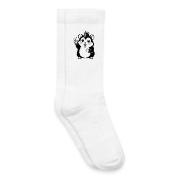 Hamster punk avec le signe de la paix - Chaussettes de tennis bio enfant - blanc - Droite