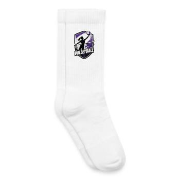 Volleyball Silhouette Violett - Kinder Tennissocken - Weiß - Rechts
