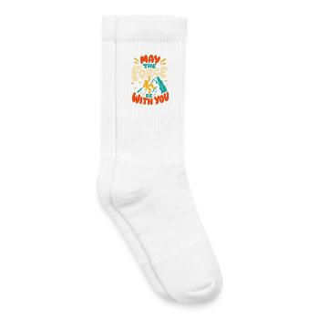 Bergkletterndes Kraftmotiv - Kinder Tennissocken - Weiß - Rechts
