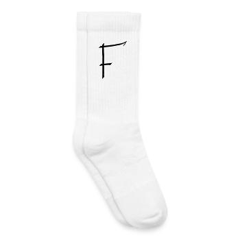 Buchstabe F - Kinder Tennissocken - Weiß - Rechts