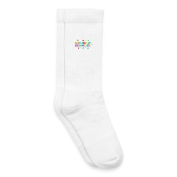 Kein Backup? Kein Mitleid! Retro Pixel Bunt - Kinder Tennissocken - Weiß - Rechts
