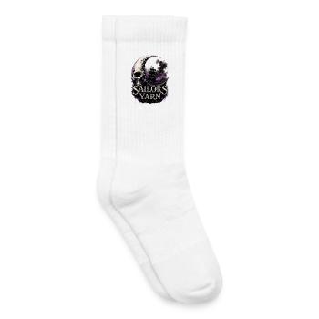Voyage de nuit | Voiles de Yarn par Cap’nKush - Chaussettes de tennis bio enfant - blanc - Droite