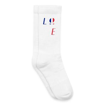 Emblème Love France - Chaussettes de tennis bio enfant - blanc - Droite