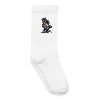 Fille caméra en sweat à capuche en jean - Chaussettes de tennis bio enfant - blanc - Droite