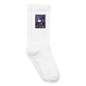Beak in Japan -  Penguin Tokyo Band Humor Design - Kinder Tennissocken - Weiß - Rechts