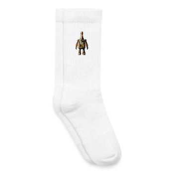 Robot bouteille dorée avec filigrane - Chaussettes de tennis bio enfant - blanc - Droite