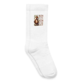 Alter Geier: Ich kann warten, ich hab Zeit! - Kinder Tennissocken - Weiß - Rechts